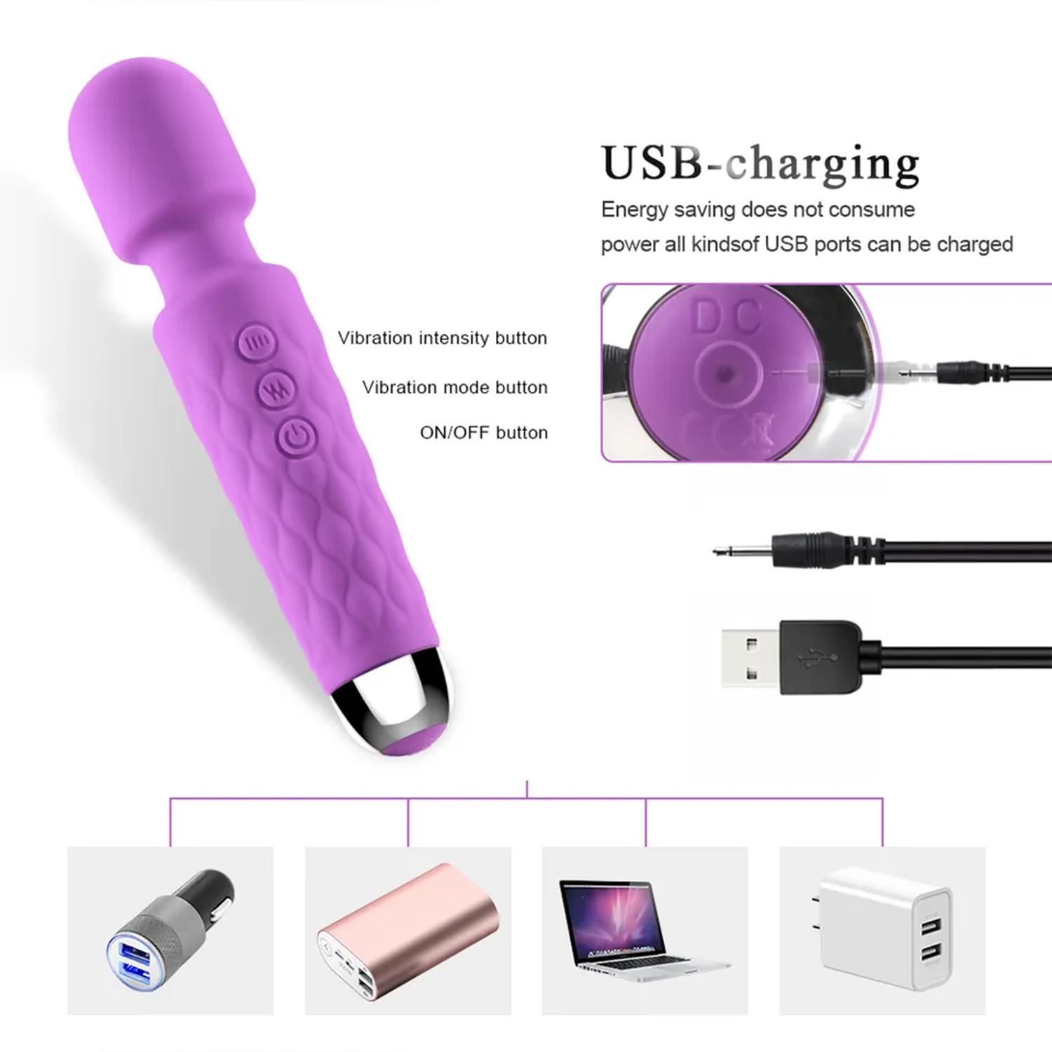 Bükülebilir Başlıklı Wand Vibratör Mor - Görsel 4