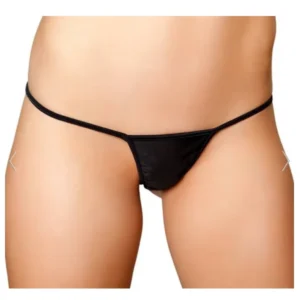 Büyük Beden Fantezi Siyah Lame String Tanga TG271288-B - Tegan