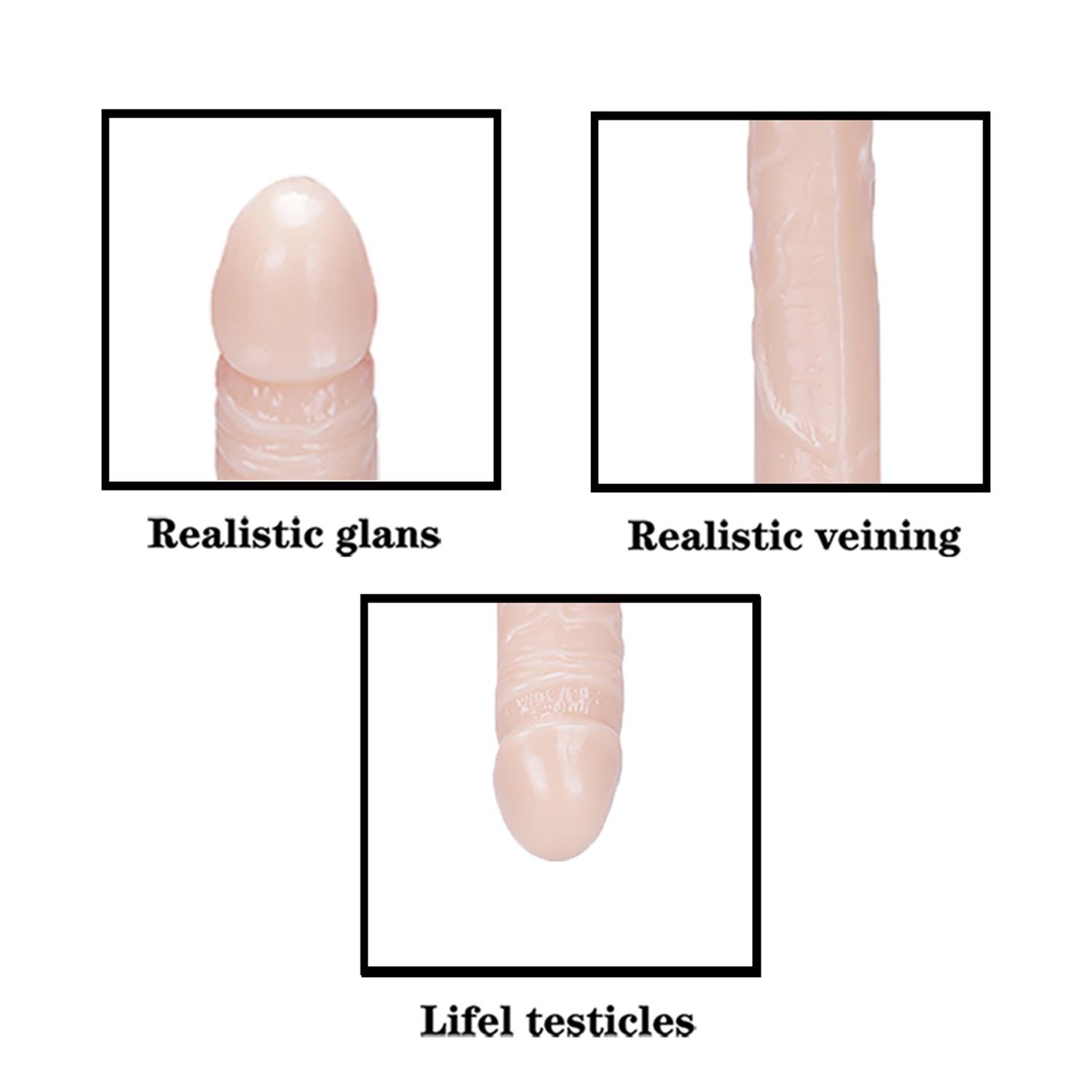 Çift Uçlu Realistik Dildo – 37,5 cm - Görsel 4