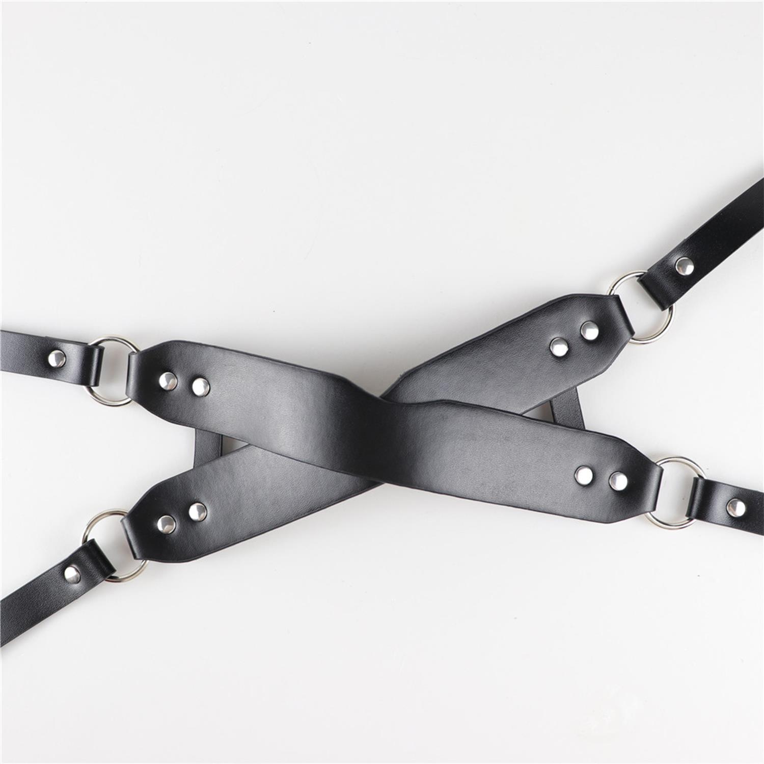 Deri Çapraz Göz Maskesi Ayarlanabilir Harness - Görsel 4