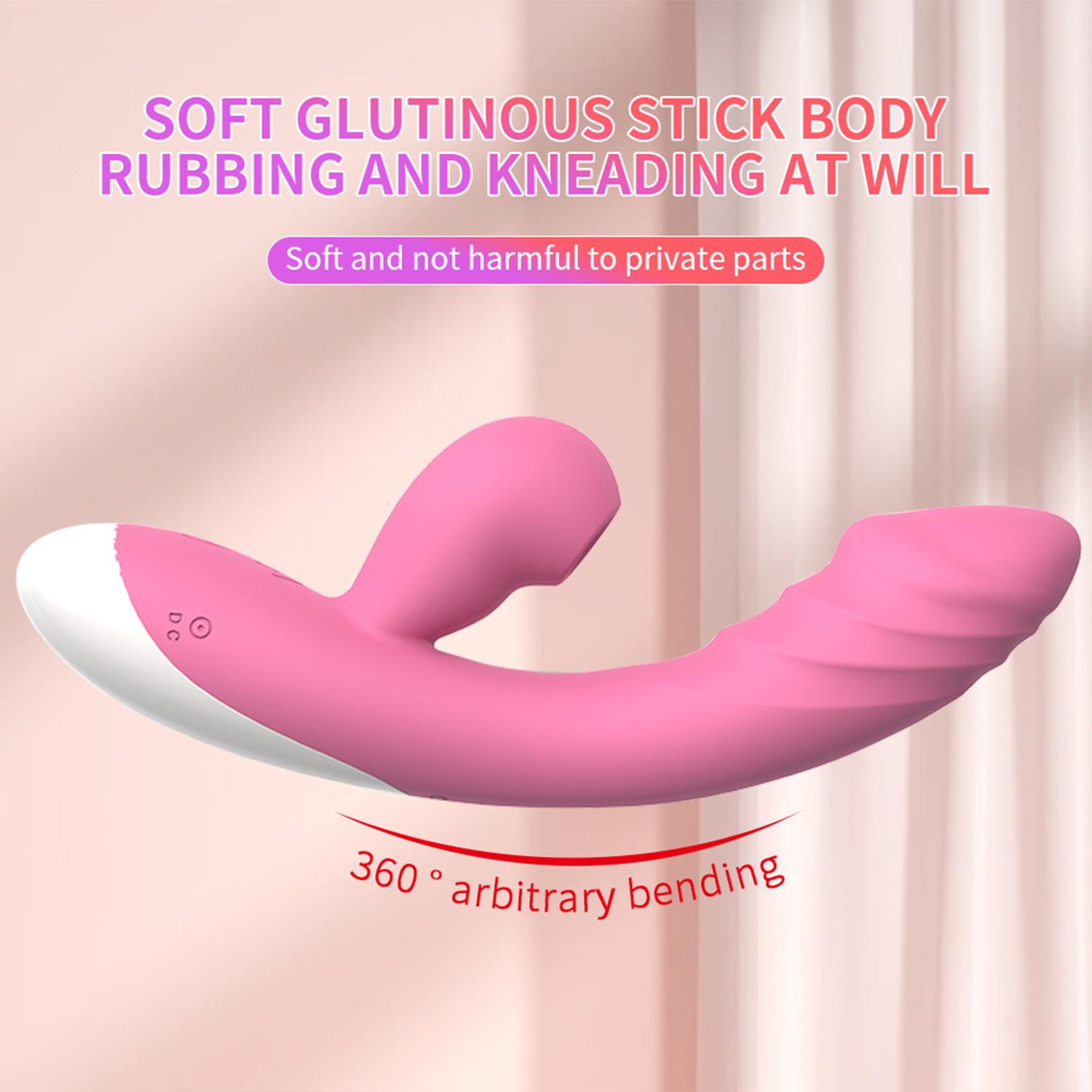 Emişli Curved Rabbit Vibratör Pembe - Görsel 4