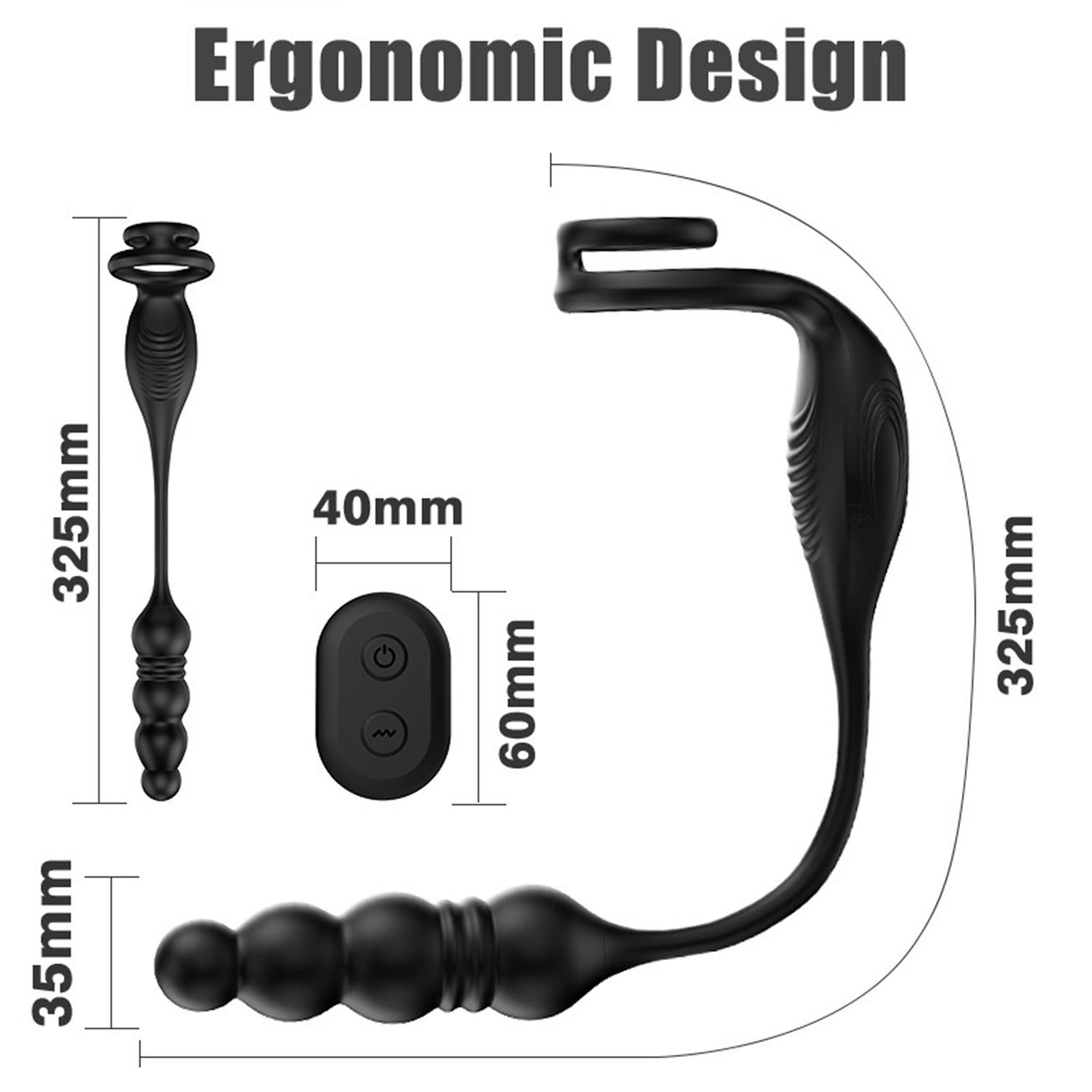 Erkekler İçin Çift Halkalı Anal Vibratör – Prostat Masajörü, 9 Titreşim & İtme Modu, USB Şarjlı, Su Geçirmez - Görsel 4