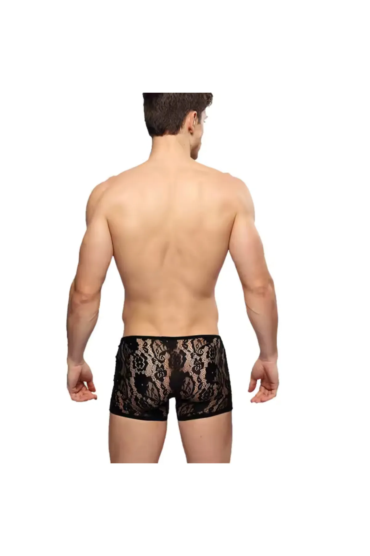 Fantezi Dantelli Seksi Siyah Erkek Boxer - Seksi Erkek İç çamaşırı TG274612 - Tegan