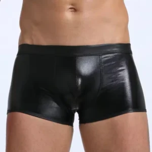 Fantezi Deri Görünümlü Seksi Siyah Erkek Boxer - Fantezi Tanga TG274605 - Tegan