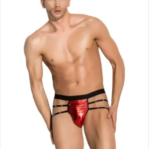 Fantezi Erkek Aşk Kırmızısı Seksi Metalli Tanga - String TG274598 - Tegan