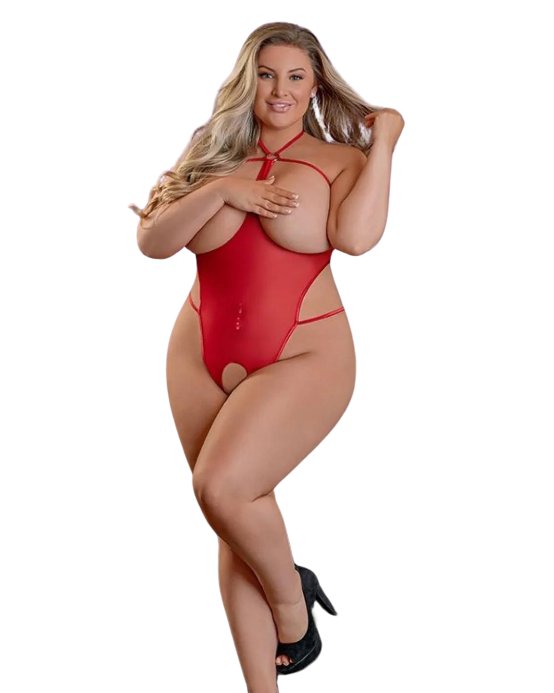 Fantezi Kırmızı Özel Bölgeleri Açık Seksi Tül Babydol TG273261 - Tegan