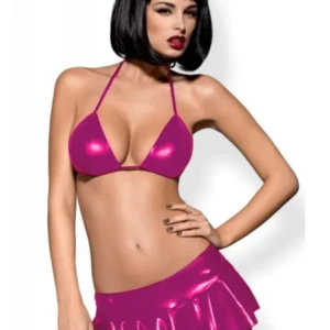 Fantezi Pembe Mini Etekli Seksi SütyenTakım Seksi İç Giyim TG279094 - Tegan