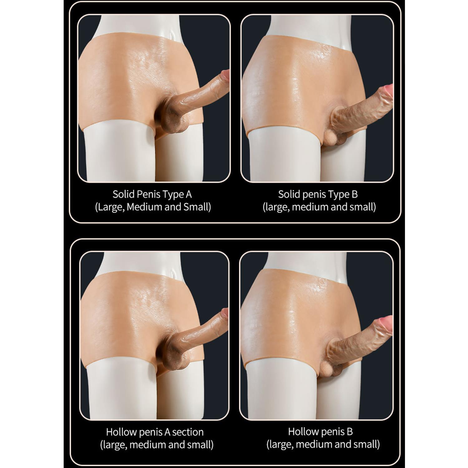 Giyilebilir Silikon Gerçekçi Dildo Pantolon Büyük Boy Dolu Strapon - Görsel 3