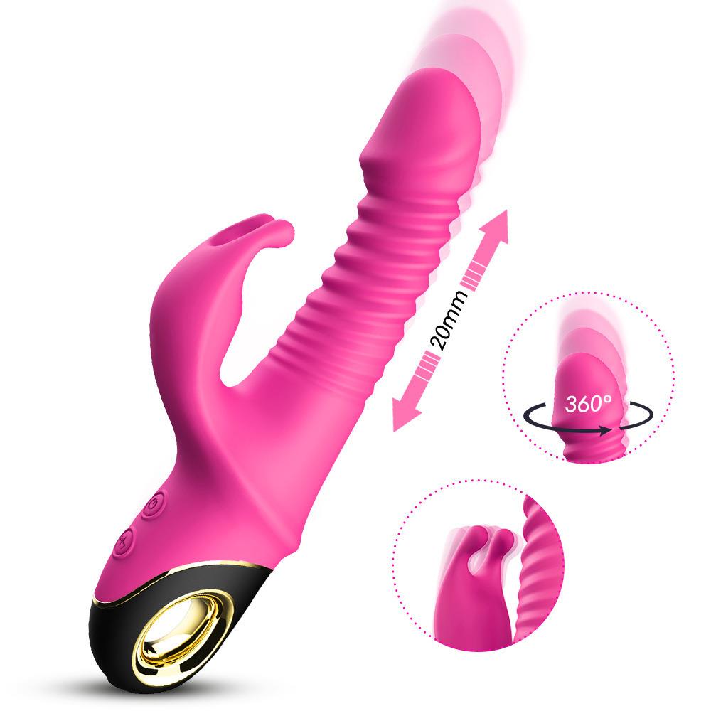 Hareketli Rabbit Vibratör Rose Pembe - Görsel 5