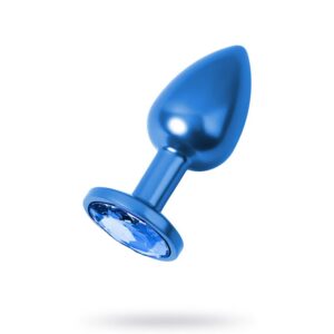 Mavi Metal Mavi Taşlı Anal Plug Orta Boy