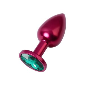 Kırmızı Metal Yeşil Taşlı Anal Plug Küçük Boy
