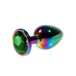 Rainbow Metal Yeşil Taşlı Anal Plug Küçük Boy