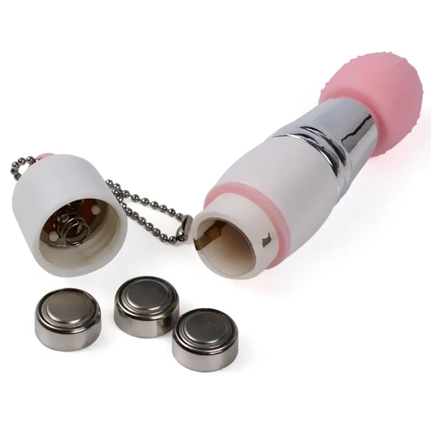 Mini Anahtarlık Vibratör – 3 Başlıklı Kompakt Masaj Cihazı Beyaz - Görsel 3