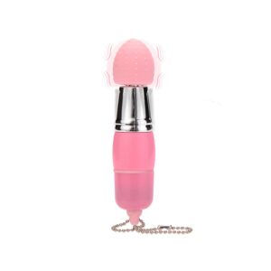 Mini Anahtarlık Vibratör – 3 Başlıklı Kompakt Masaj Cihazı Pembe