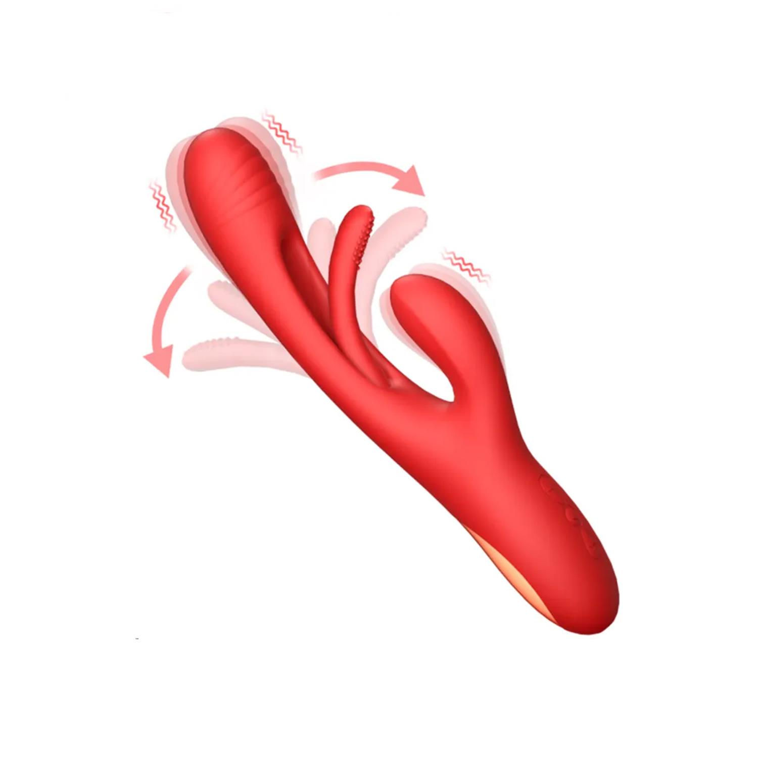 Modern 3 Modlu Rabbit Vibrator Kırmızı