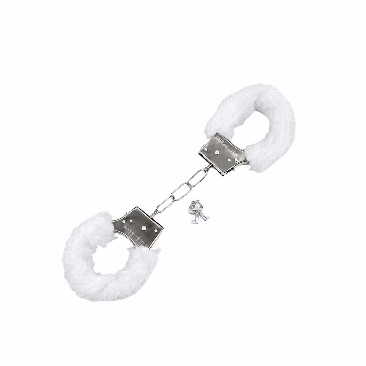 Peluşlu Metal Fantezi Kelepçe Beyaz
