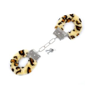 Peluşlu Metal Fantezi Kelepçe Leopar