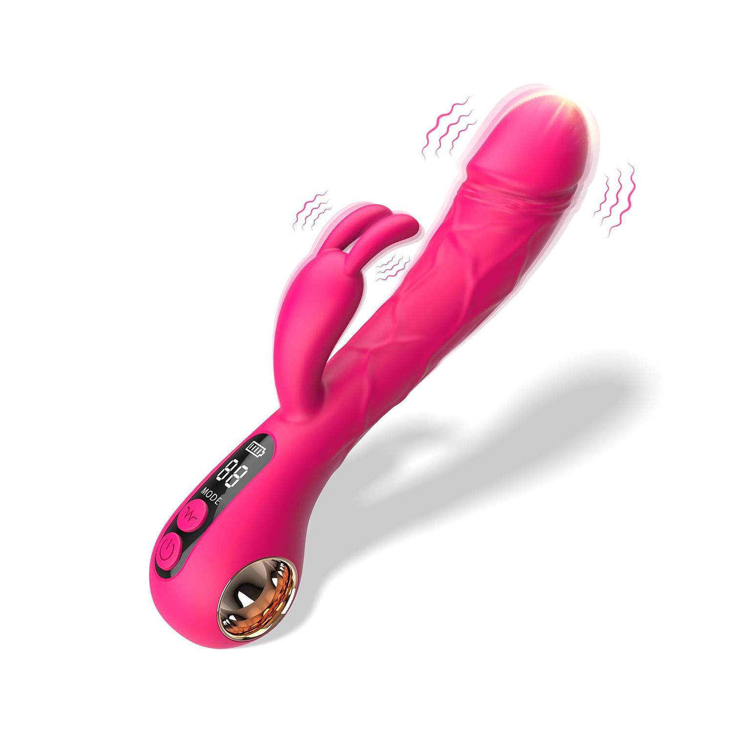 Pembe Tilki LCD Ekranlı 2’si 1 Arada Rabbit Vibratör - Görsel 3