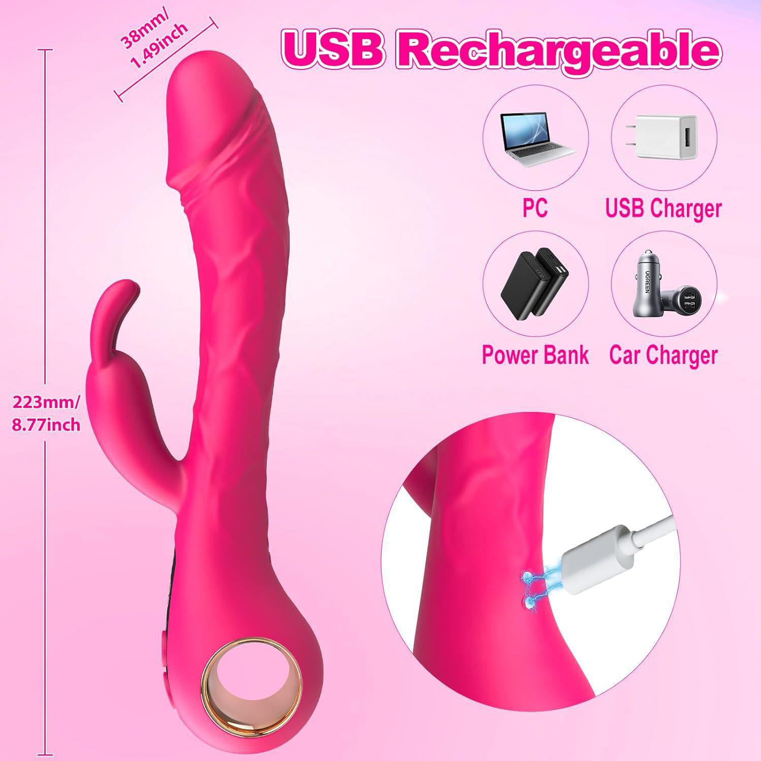 Pembe Tilki LCD Ekranlı 2’si 1 Arada Rabbit Vibratör - Görsel 5