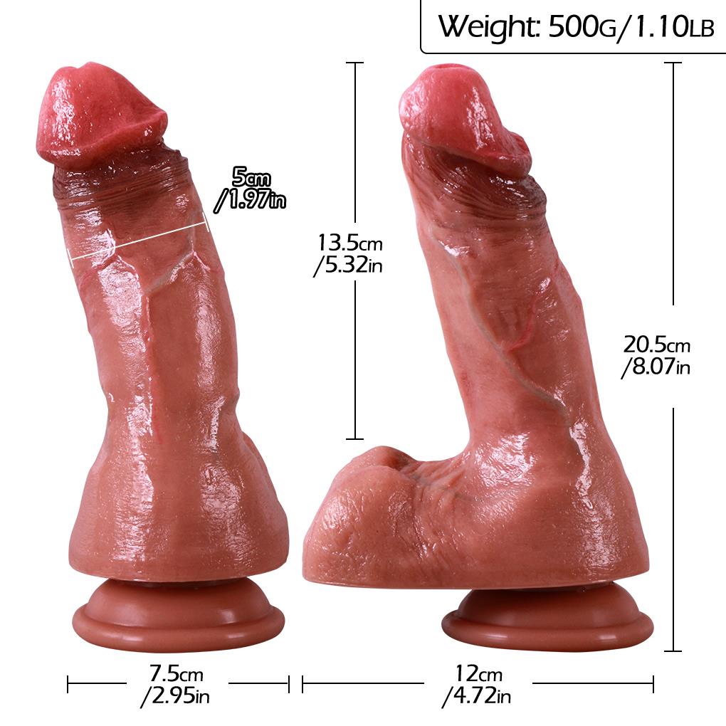 Pembe Tilki Vakum Tabanlı Gerçekçi Esmer Dildo 20,5 cm - Görsel 5