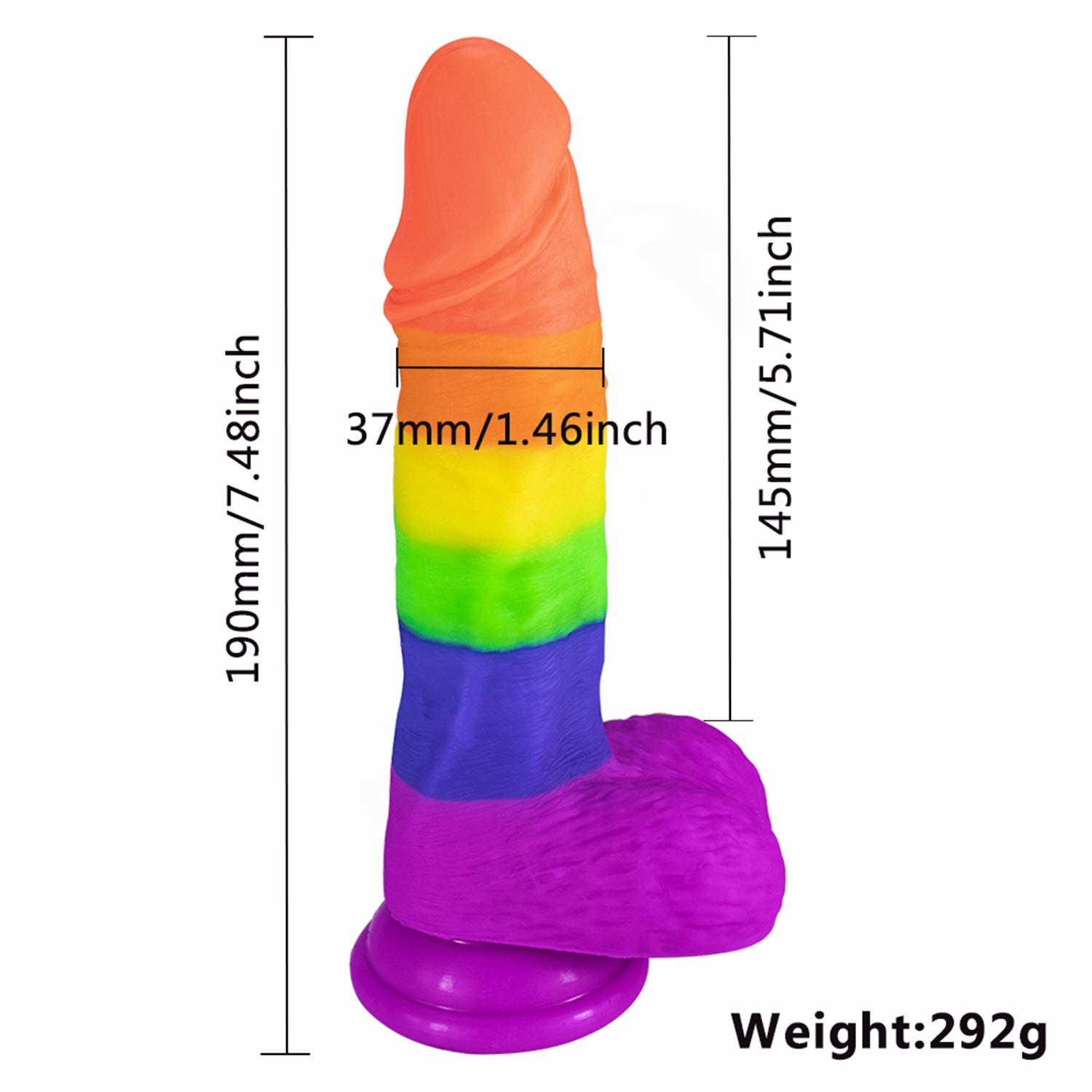 Rainbow Dildo 19 cm - Görsel 4