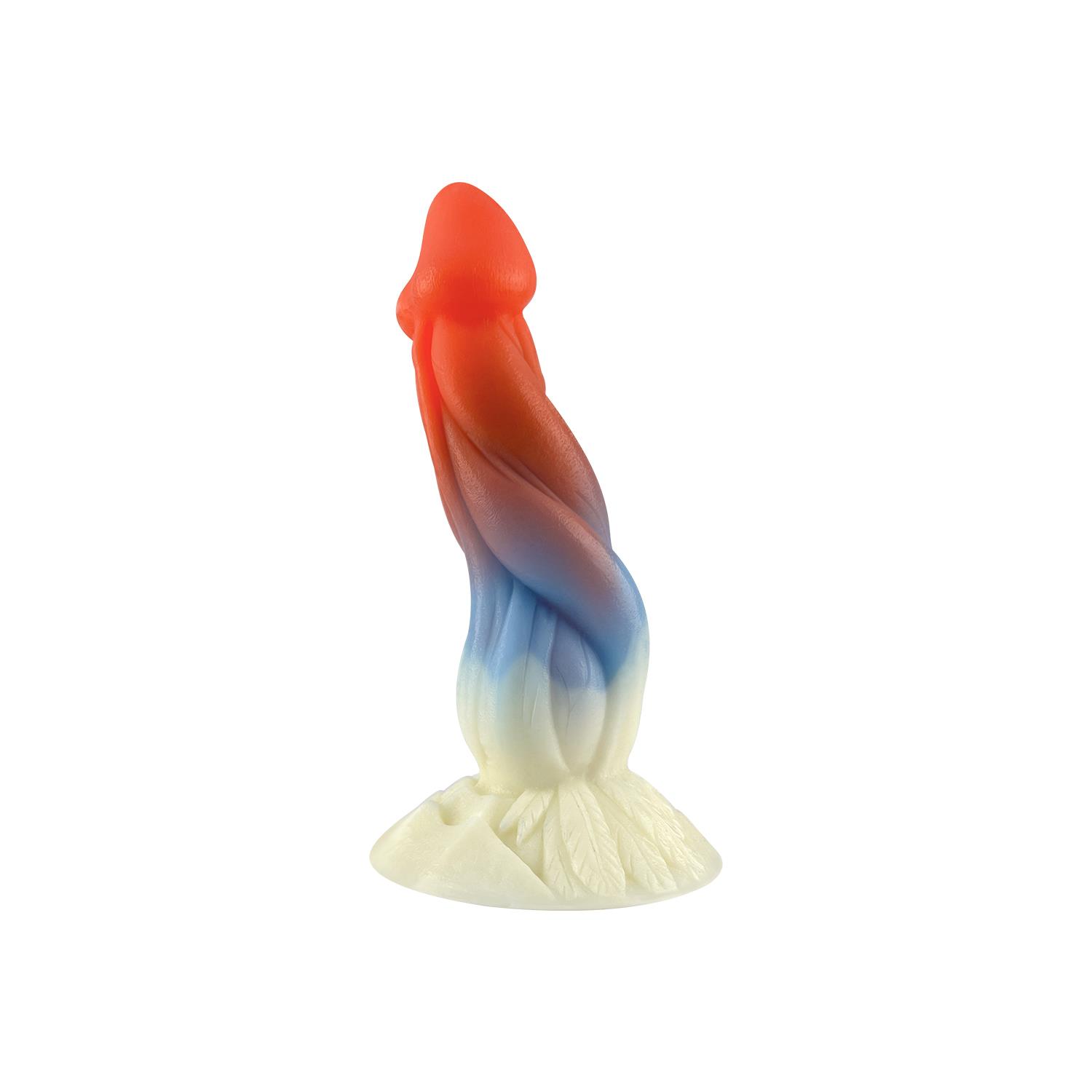 Renkli Spiral Tasarımlı Fantasy Dildo – Yumuşak Silikon, Gerçekçi Dokulu - Görsel 5