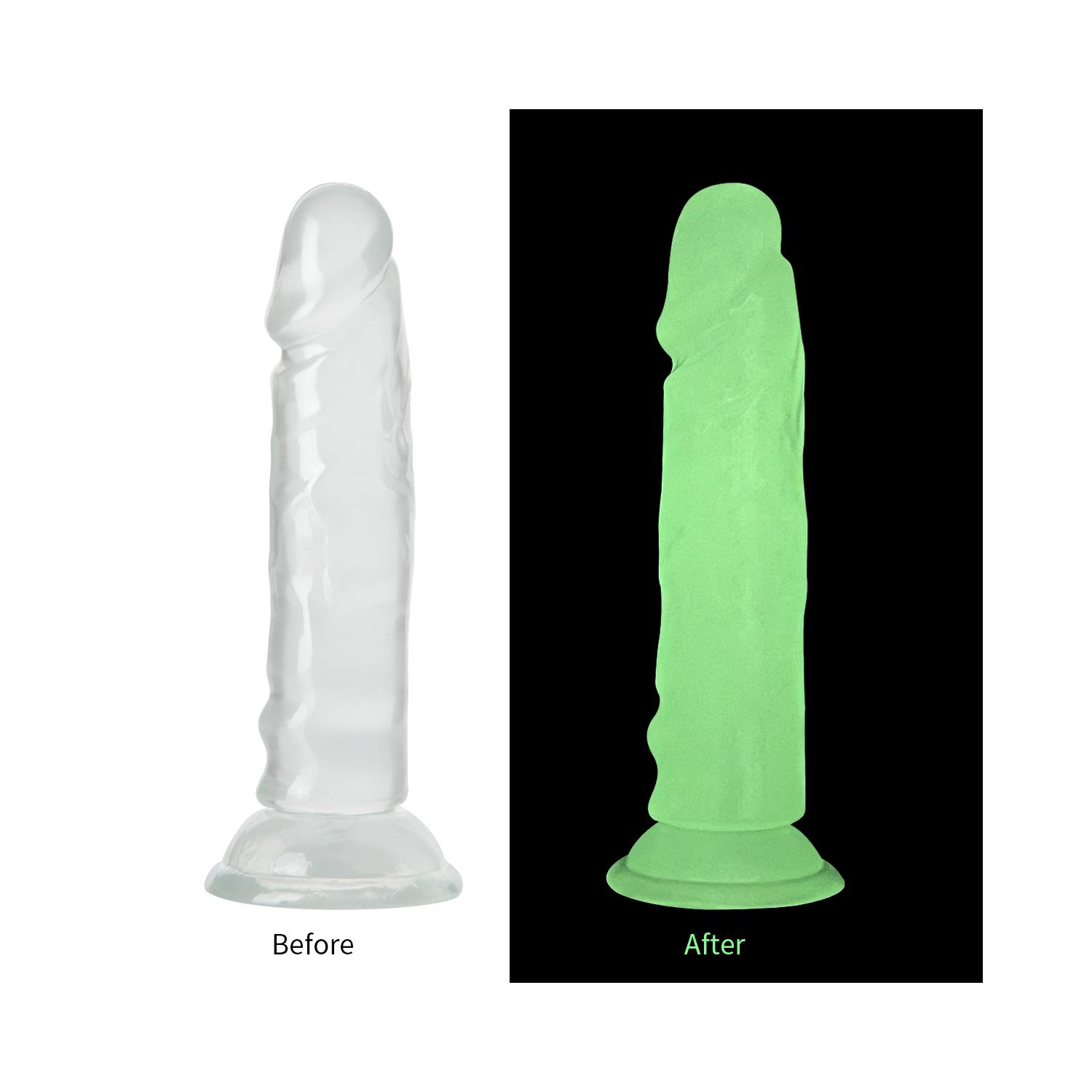 Şeffaf Fosforlu Silikon Dildo 13 cm - Görsel 3