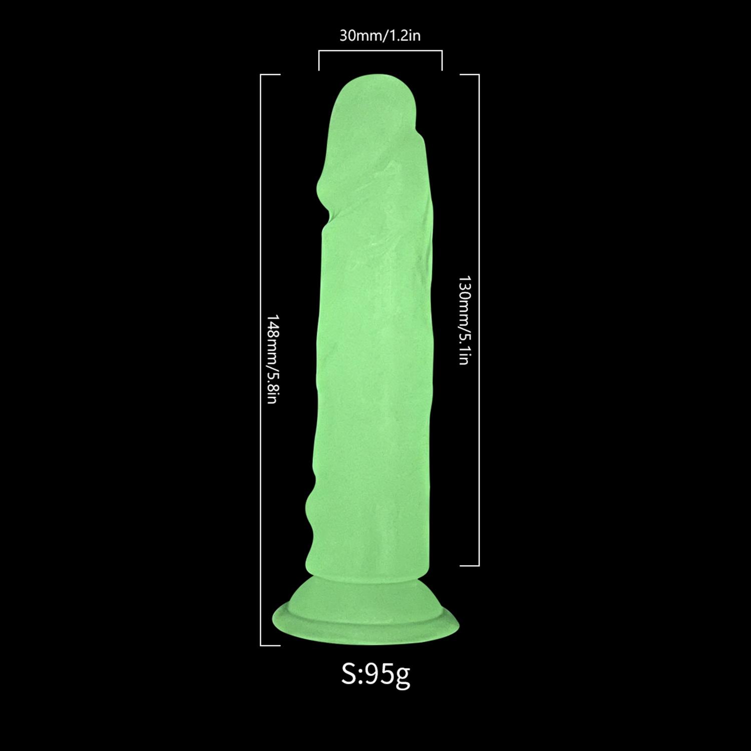 Şeffaf Fosforlu Silikon Dildo 13 cm - Görsel 4