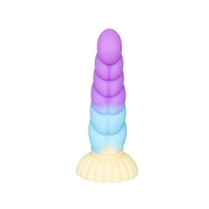 Spiral Unicorn Tasarımlı Silikon Dildo – Renkli ve Gerçekçi Dokulu