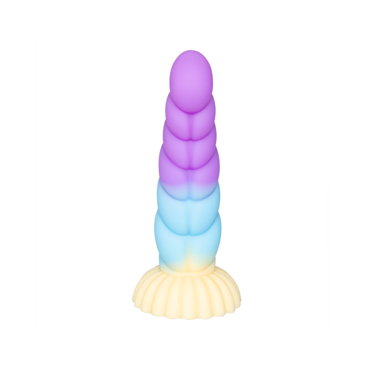 Spiral Unicorn Tasarımlı Silikon Dildo – Renkli ve Gerçekçi Dokulu
