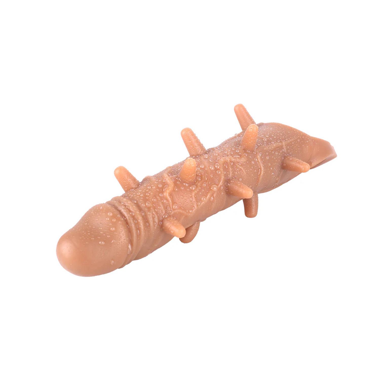Tırtıklı Titreşimli Penis Kılıfı Ten Rengi - Görsel 2