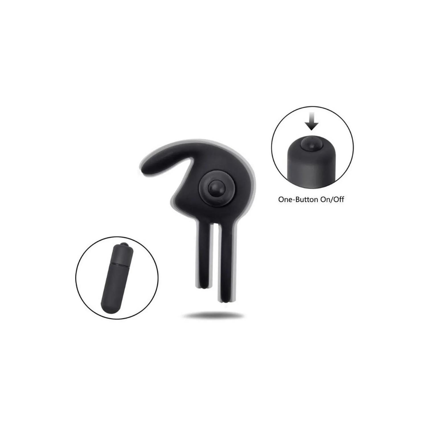 Titreşimli Rabbit Penis Halkası Siyah - Görsel 3