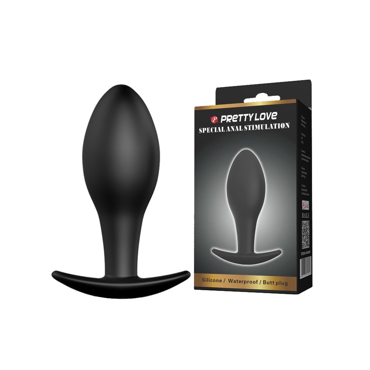 Pretty Love Siyah Kadife Dokulu Silikon Anal Plug - Görsel 2