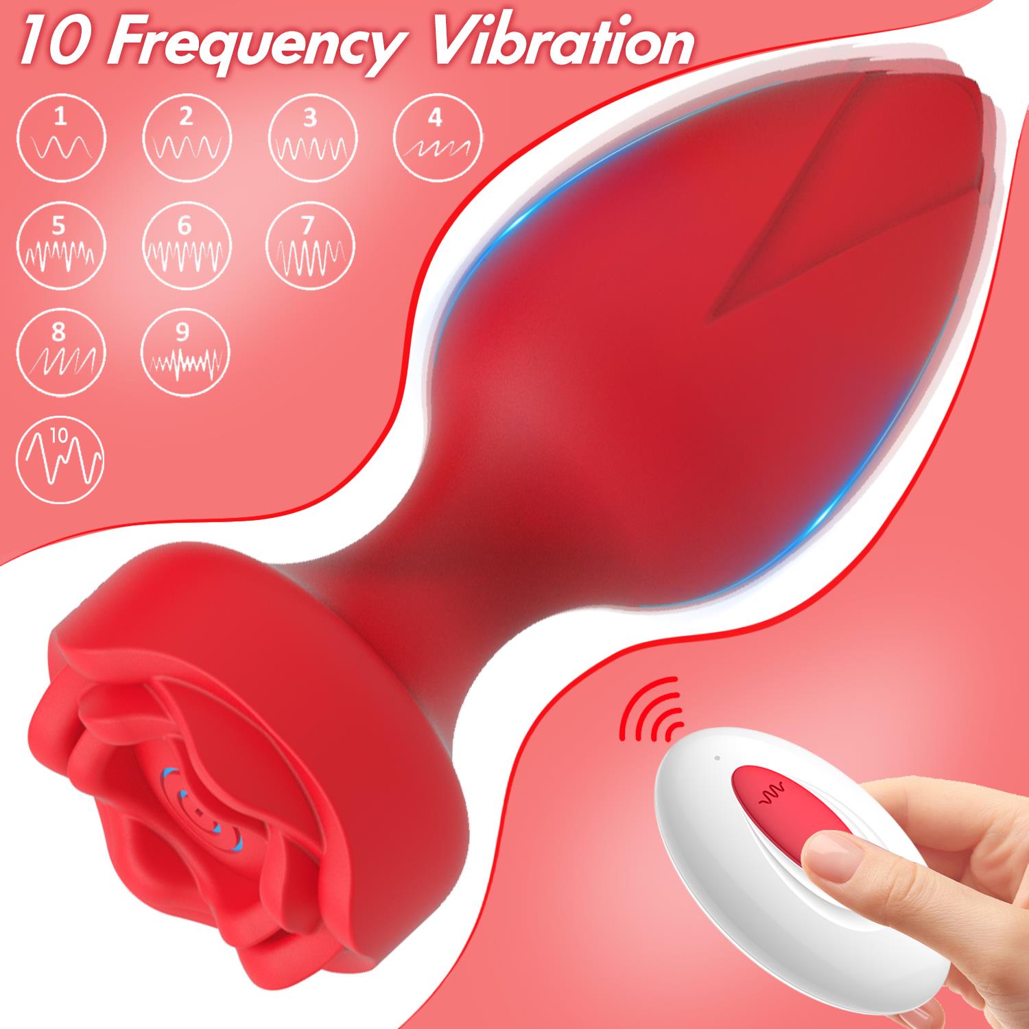 Uzaktan Kumandalı Gül Şekilli Anal Vibrator Kırmızı - Görsel 2