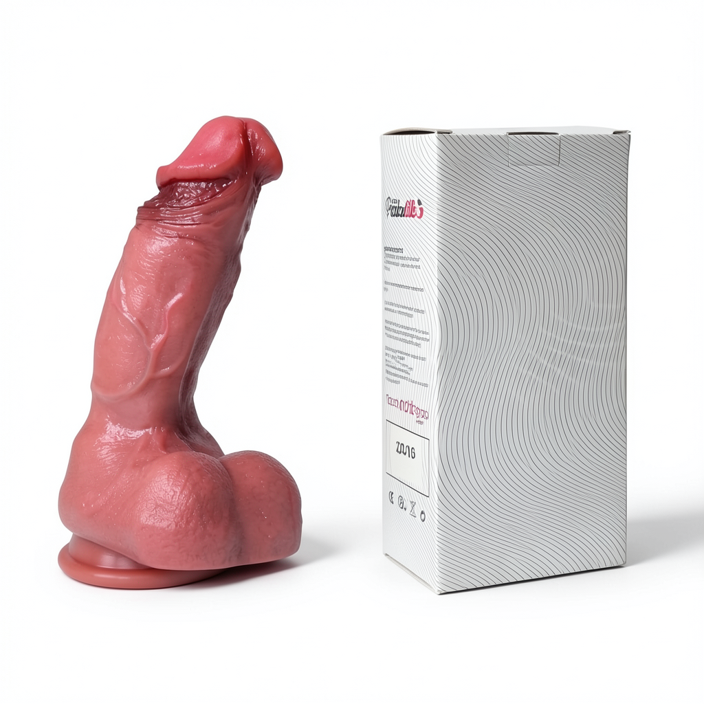 Pembe Tilki Vakum Tabanlı Gerçekçi Esmer Dildo 20,5 cm - Görsel 2